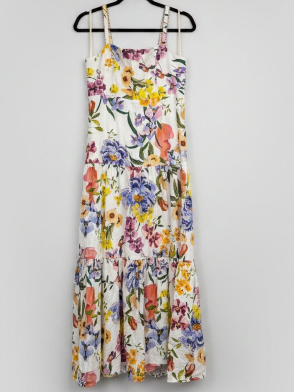 Farm Rio Floral Tiered Midi Dress Size M